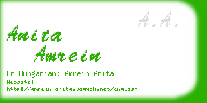 anita amrein business card